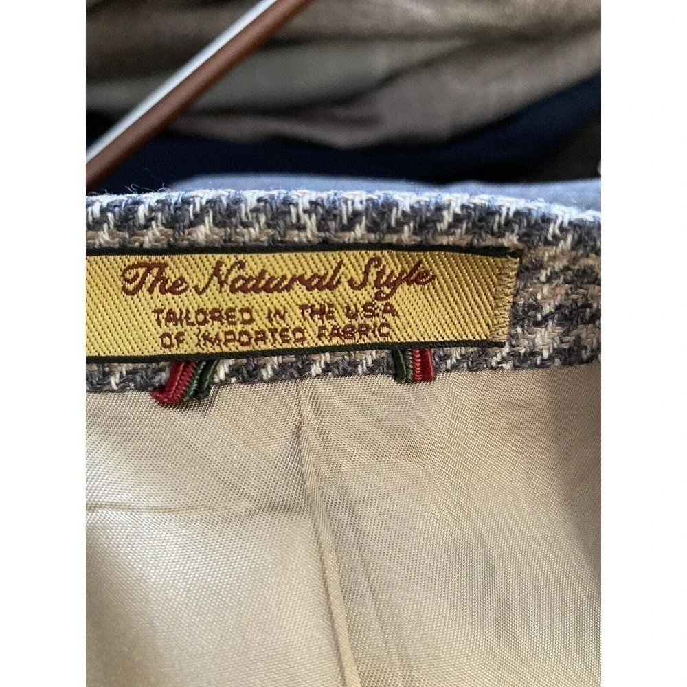 Vintage Nordstrom Blazer Mens 46R Sport Coat Houndstooth Multicolor Made in USA